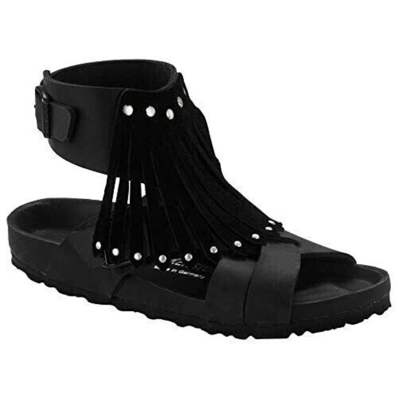 Birkenstock Tunis Gladiator Fringe Exquisite All Leather Sandals